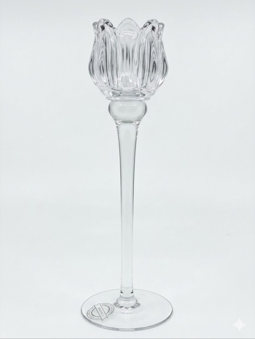 🔹️NWT Clear Glass Tulip Candle Holder
